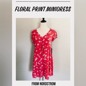 Floral Print Minidress from Nordstrom, Size XS